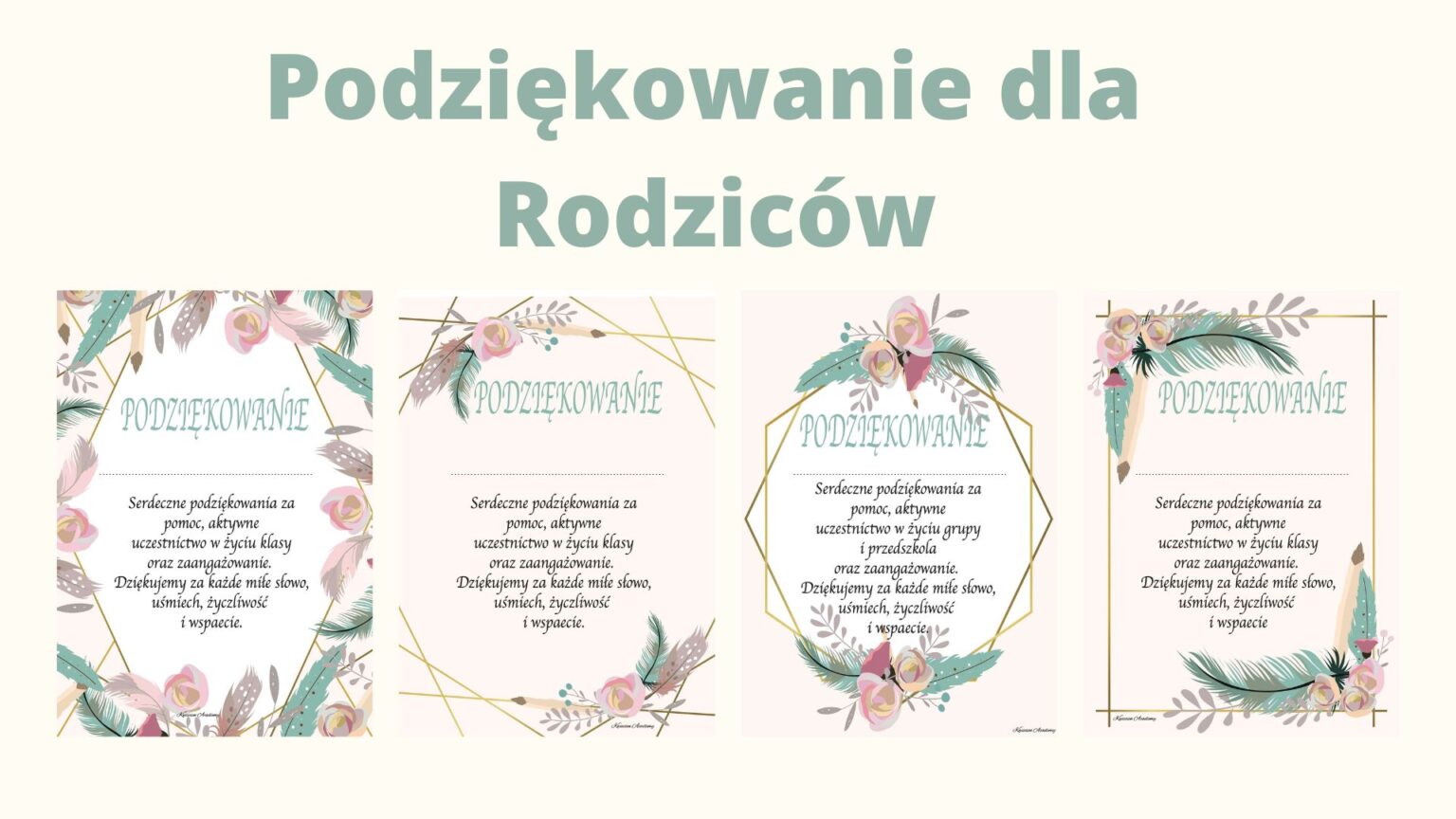 podziekowania dla rodzicow
