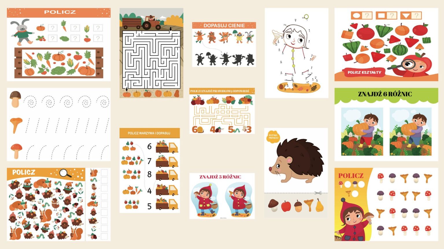 jesienne karty pracy