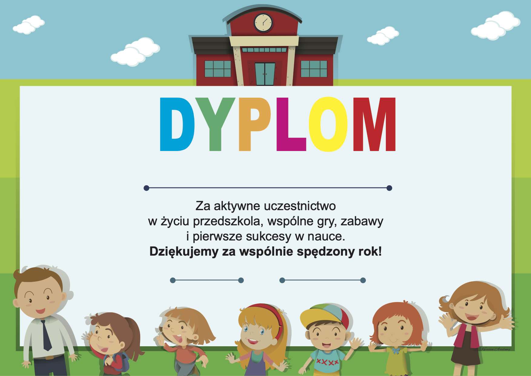 dyplomy na zakonczenie przedszkola