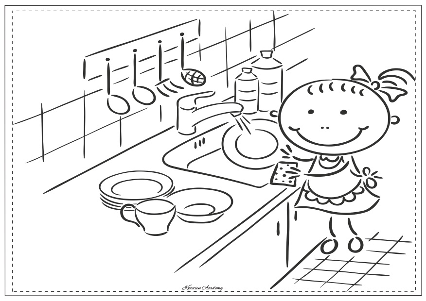 Pomagam w domu kolorowanki