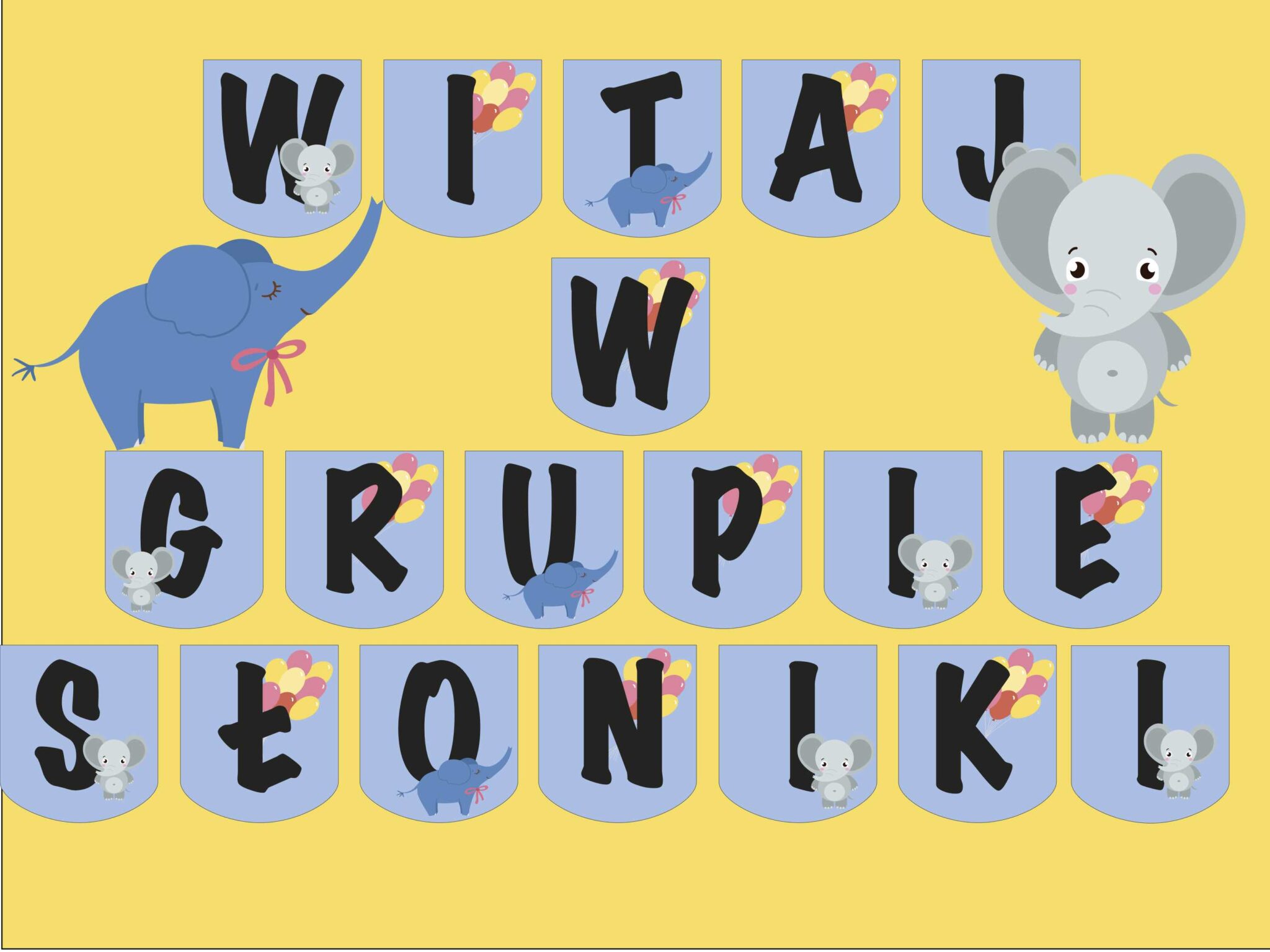 Girlanda: Witaj w grupie Słoniki