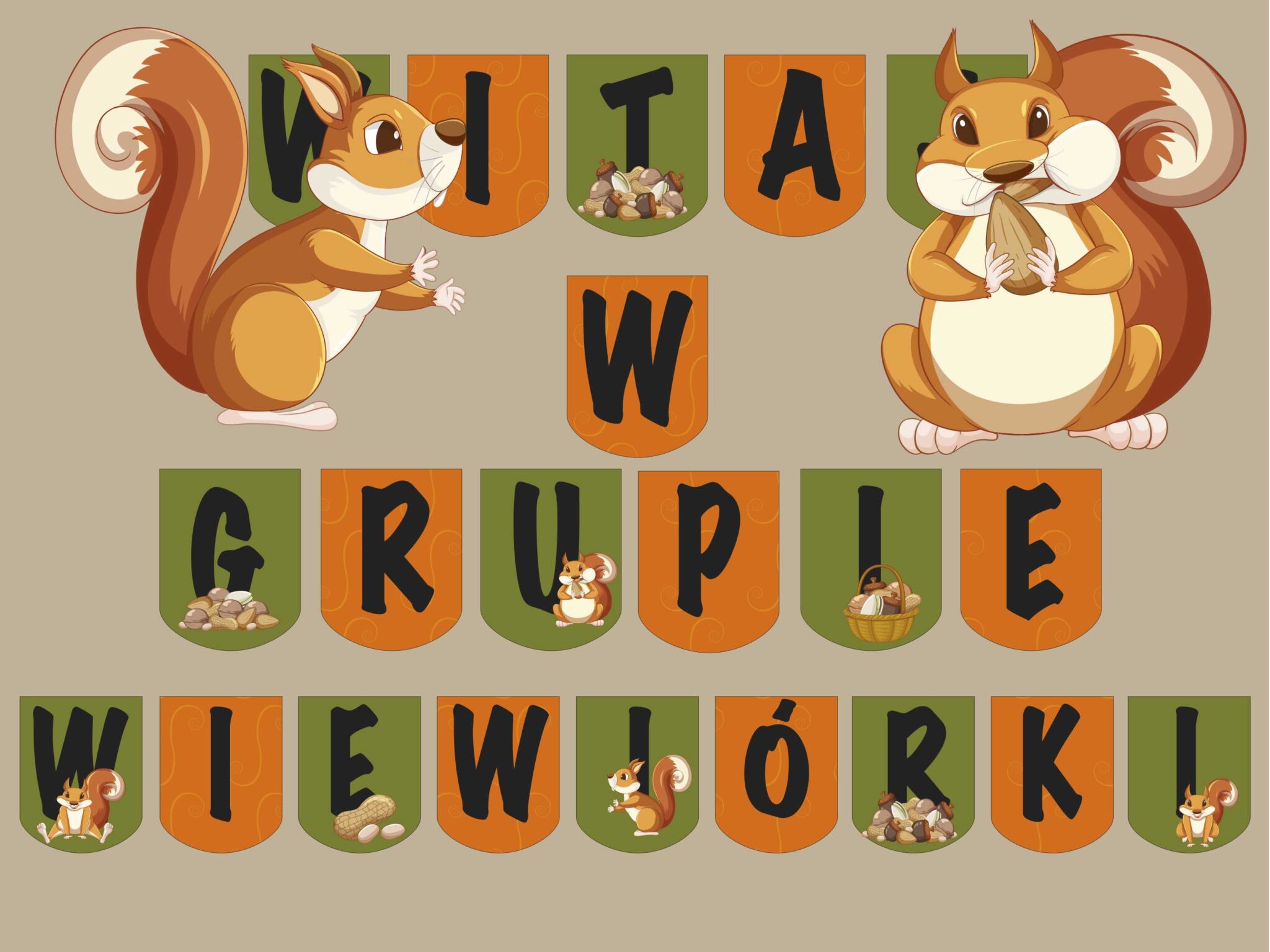 Girlanda: Witaj w grupie Wiewiórki