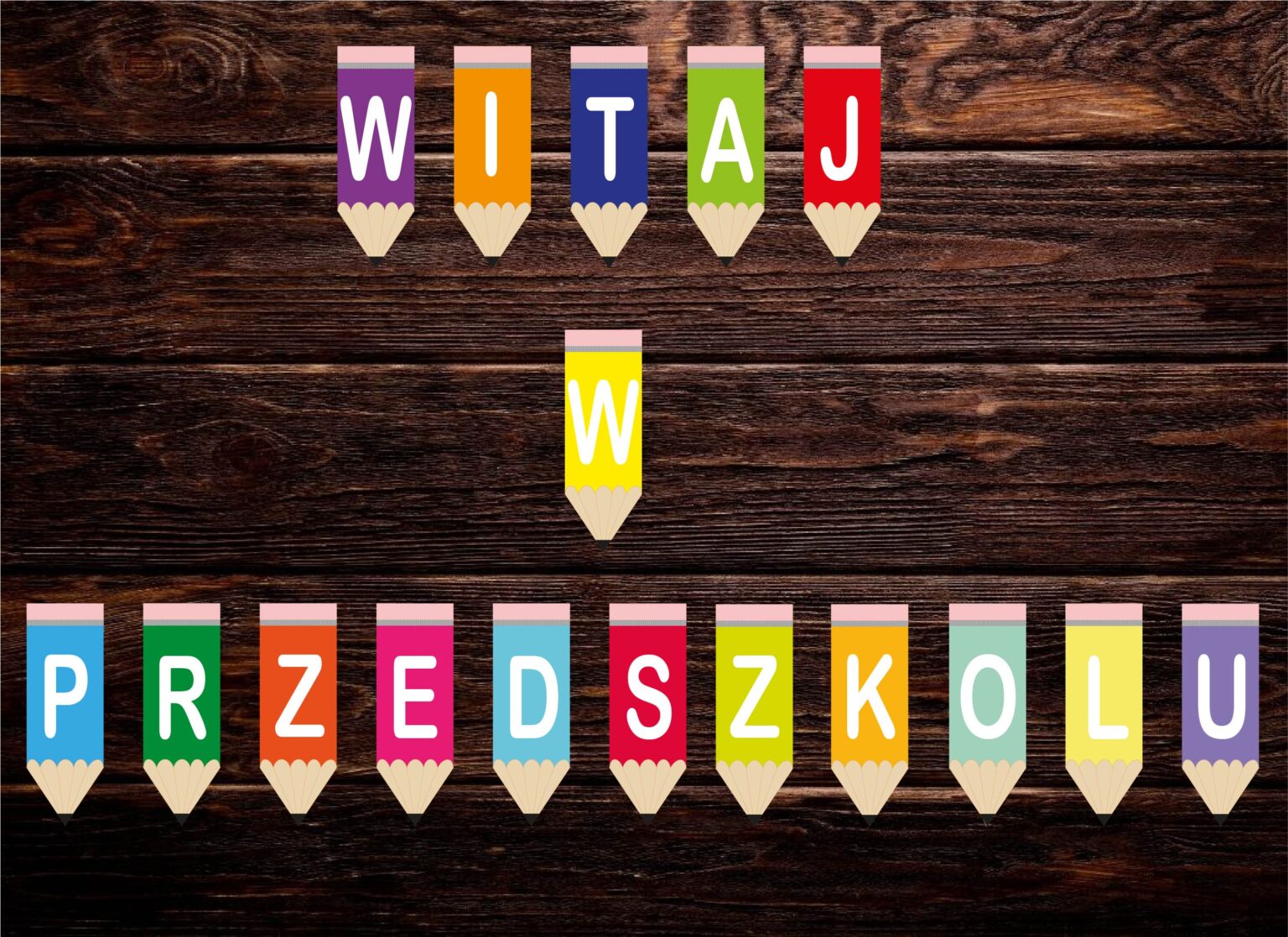 Witaj w przedszkolu – napis do druku