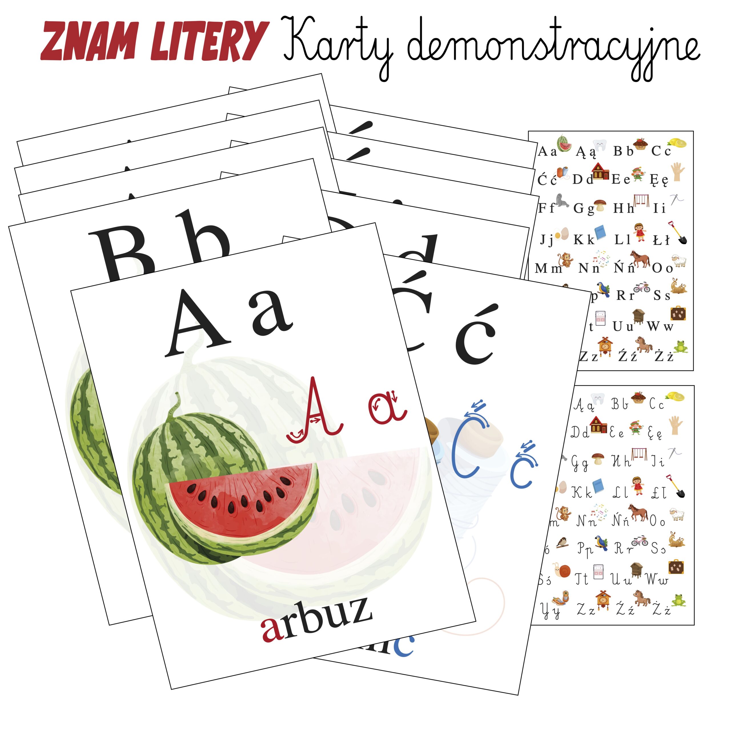 Znam litery - karty demonstracyjne