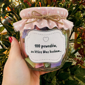 Słoiczek na Dzień Mamy i Taty – 100 powodów, za które Was kocham!